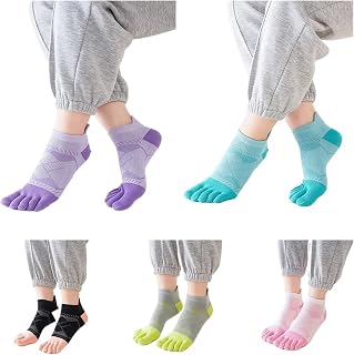 5 Pares De Calcetines Grandes De Cinco Dedos For Mujer Y Niña, Calcetines De Algodón Absorbentes For El Sudor, Protegen El Tobillo, Calcetines Deportivos Informales For Dedos Del Pie For Mujer EU40 41