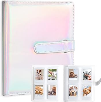 128 Pockets Mini Photo Album for Fujifilm Instax Mini Camera, Polaroid Snap, Z2300, SocialMatic Instant Cameras & Zip Instant Printer Magic Silver