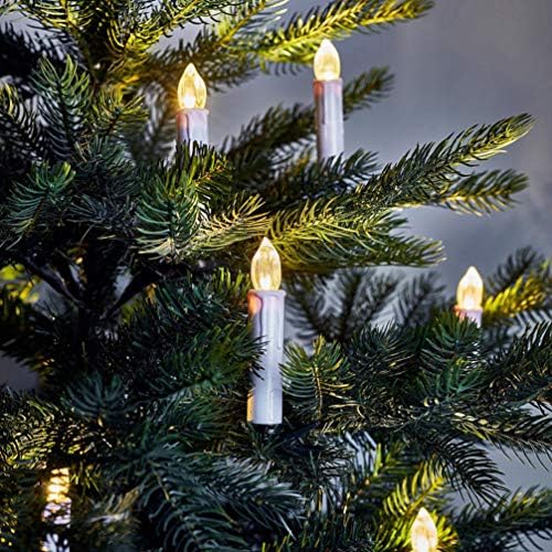 Uonlytech Led Christmas Tree Candles Wireless Flameless Flickering Clip-on Window Taper Candle Light with Remote for New Year Wedding Birthday Party