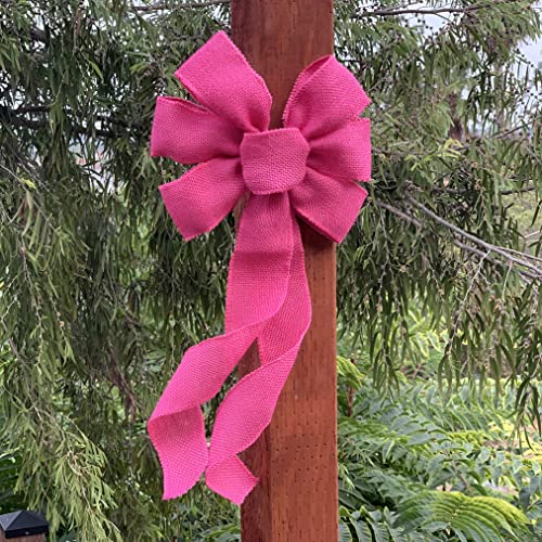 image for GiftWrap Etc. Fuchsia Pink Burlap Wreath Bow - 10