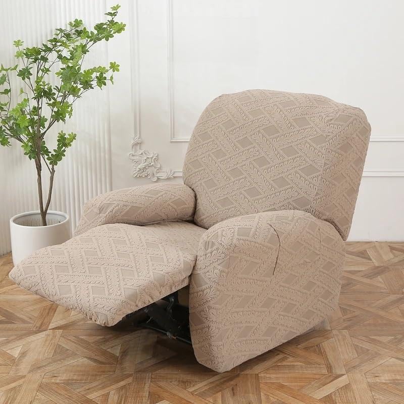 Stretch Armchair Cover 1 Seater Recliner Sofa Covers Anti-Slip Armchair Reclining Couch Cover Slipcover Chair Cover (Brown Single seat)
