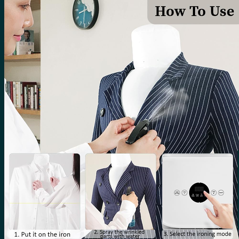Airoflux Ironing Machine, 2026 Upgraded Touched Hands-Free Steam Iron & Hot Air Dryer, 8 Minutes Quick Ironed Dry For Shirts, Pants, Jackets & Shoes (1Set)