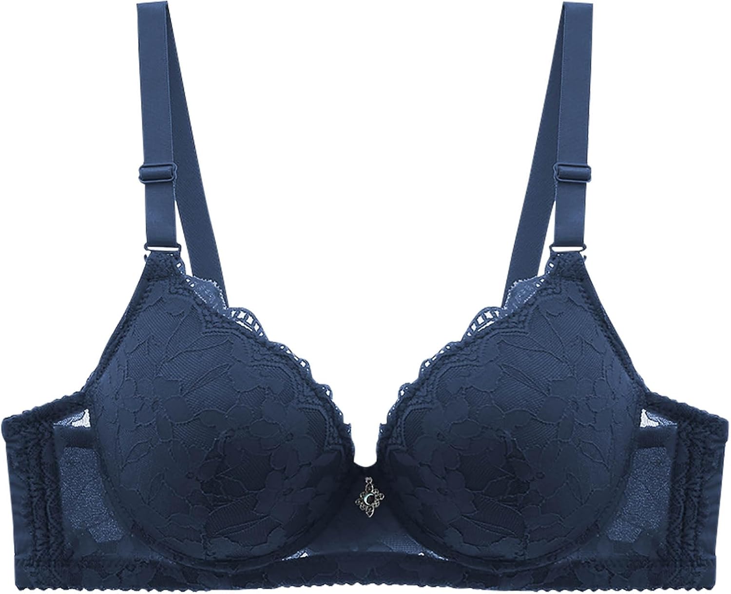 Push Up Lace Bras for Women Underwire Full Coverage Unpadded Plus Size Bra Sexy Minimizers Everyday Lift Up Bralette