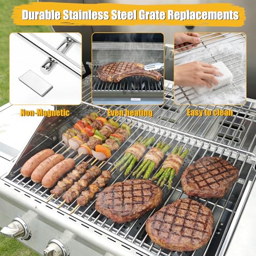 GFTIME 43,2 x 31,7cm Edelstahl Grillroste für Enders Boston 3 & Monroe Pro 3, Charbroil, Barbecook Siesta 310, Landmann Triton 3 & 4, Proficook PC-GG 1058/1059 Grillrost Ersatzteile, 2 Stück