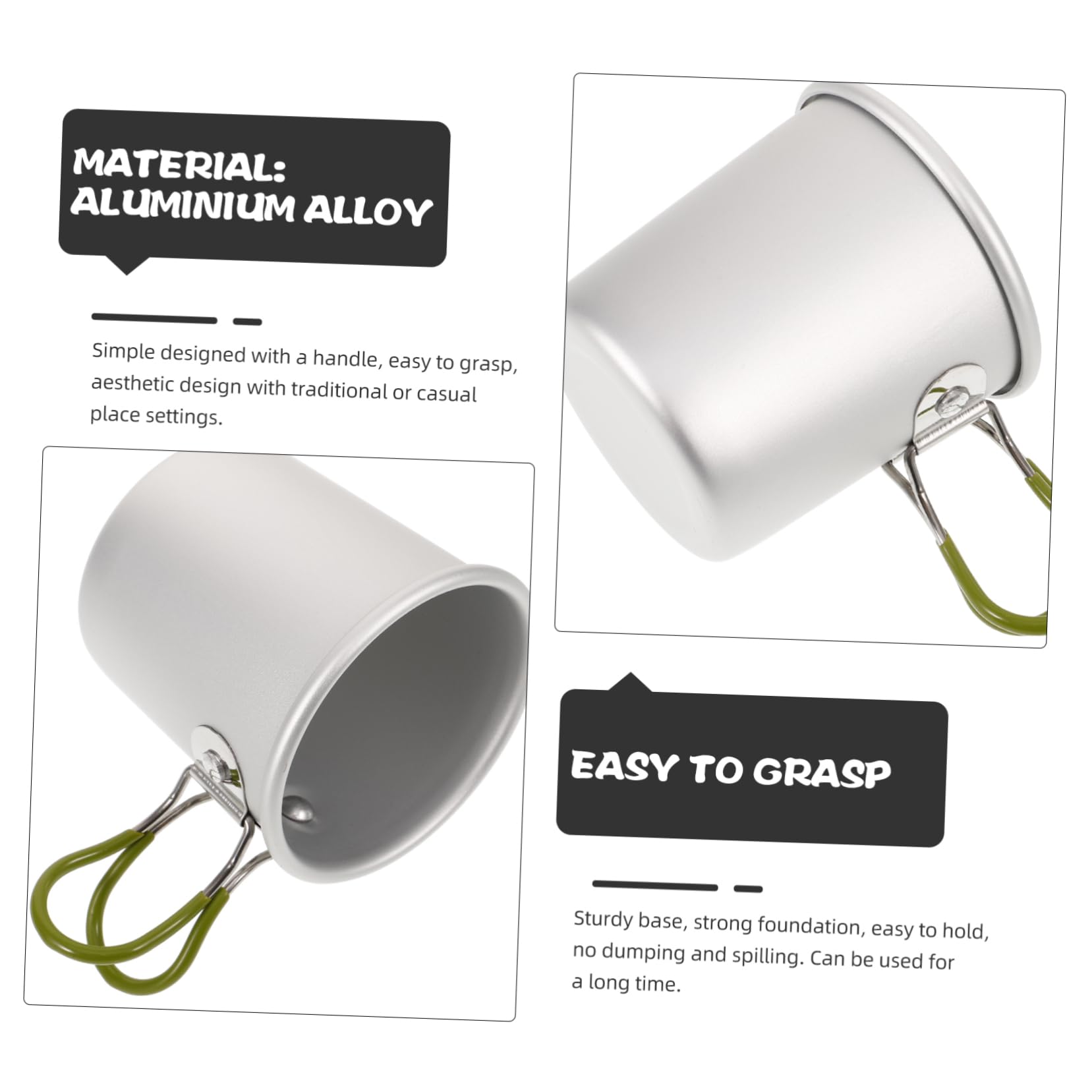 Amazon.com: Mipcase Outdoor Portable Folding Aluminium Alloy Coffee Cup  Lightweight Camping Mug for Hiking Travel and Coffee Enjoyment and Easy to  Grip Design : Sports & Outdoors