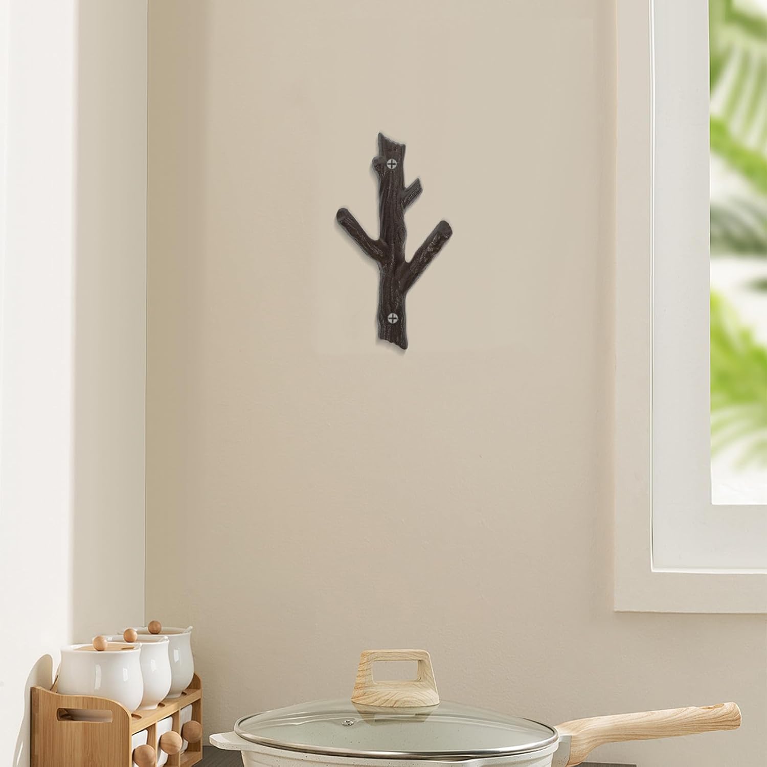 Vintage Cast Iron Wall Coat Hooks, Heavy Duty Retro Tree Branch Design, Rustic Entryway Bag and Hat Hangers for Home Organization