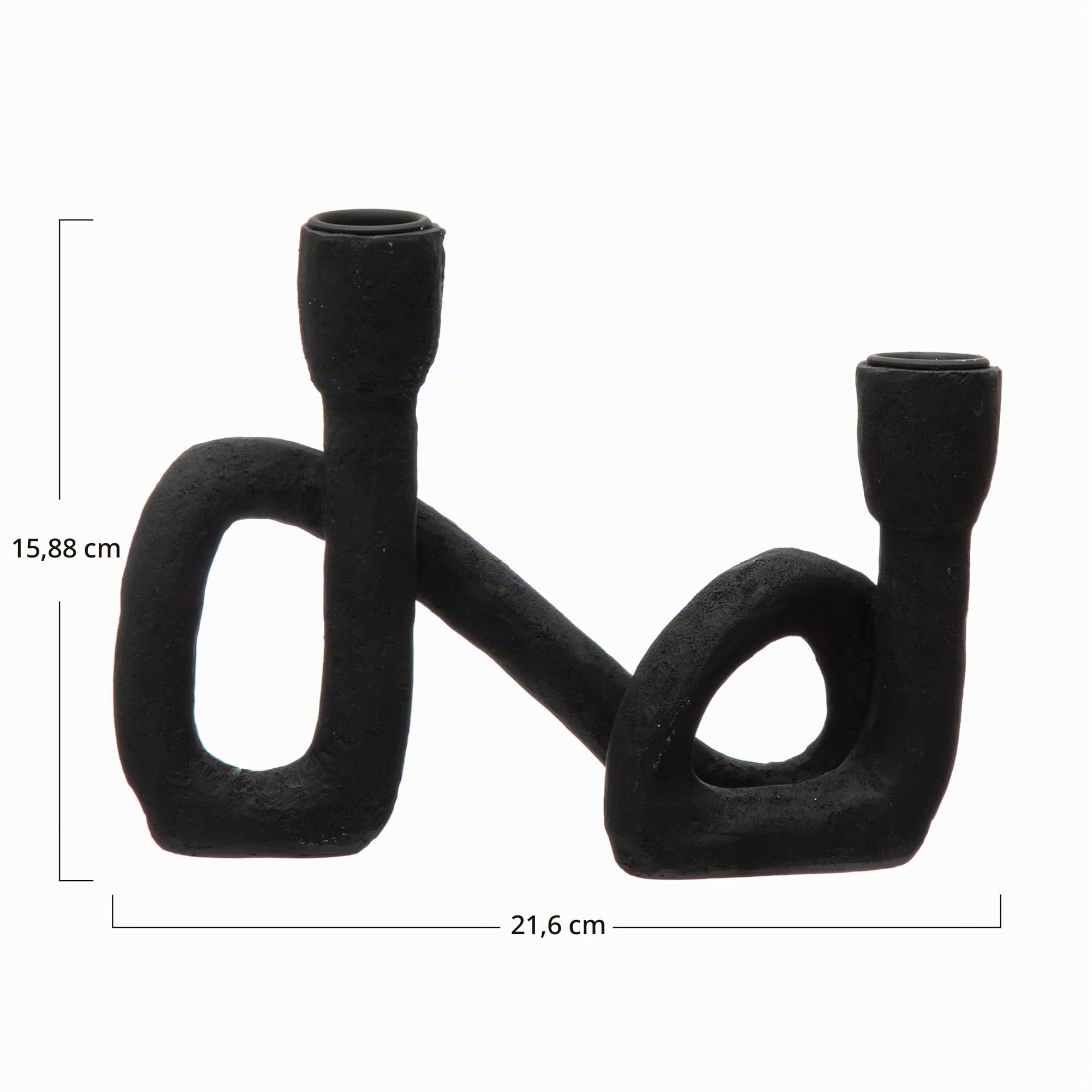 Bloomingville Bougeoir Double Conique sculptural Moderne, Noir