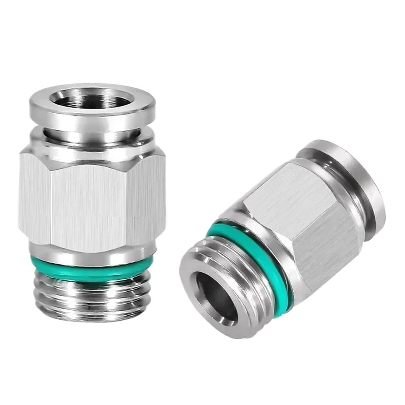 10 Uds. De acoplamiento rápido traqueal de acero inoxidable 304, conector rápido neumático de acoplamiento rápido, conector de PC-G recto de rosca G(Color:PC8-G04)