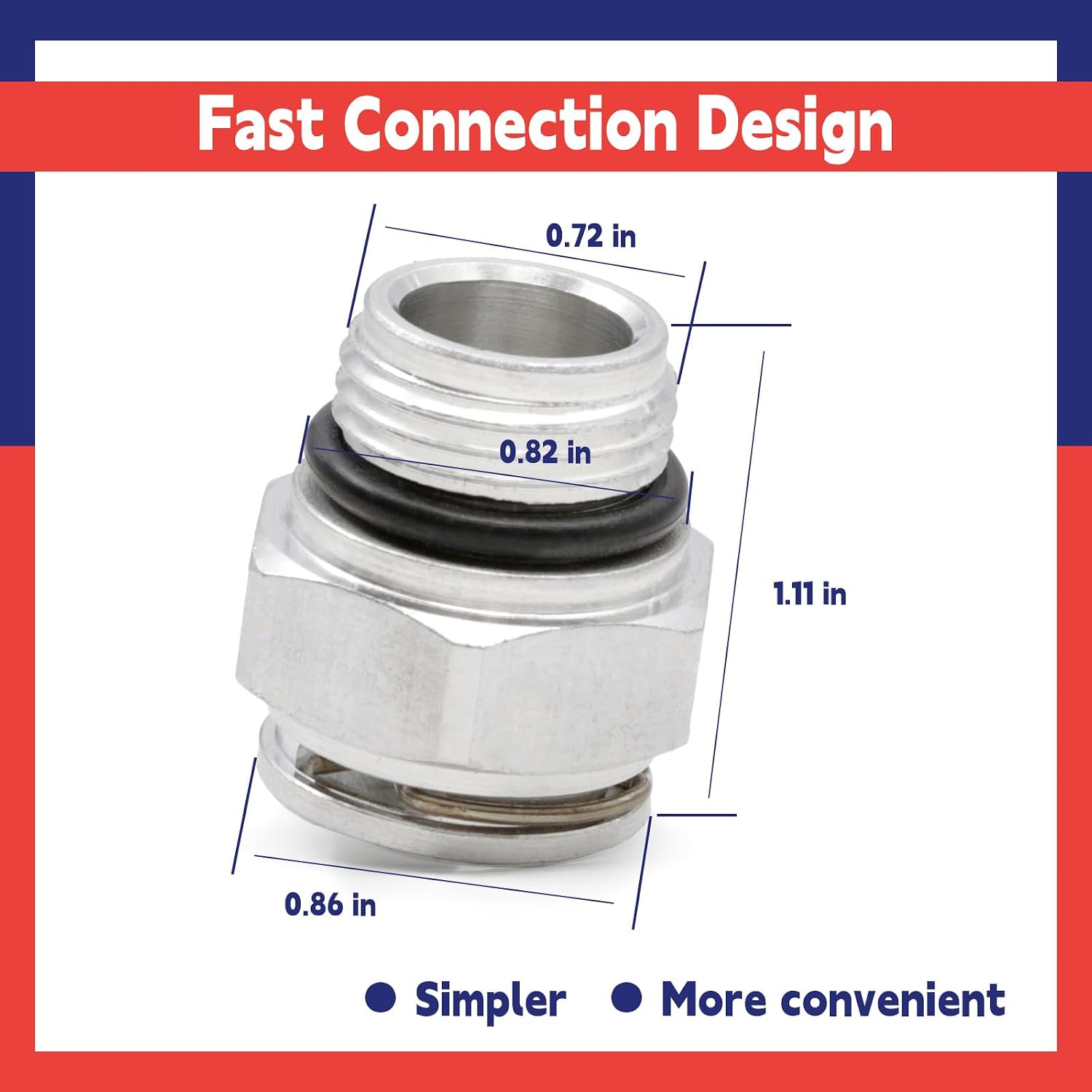 52854784AA Transmission Cooler Line Fitting for Quick Connect Replacement for Chrysler for Dodge for Jeep Replace 52108844AA 68210908AA 68614876AA 155250572, Oil Cooler Tube Connector 2PCS