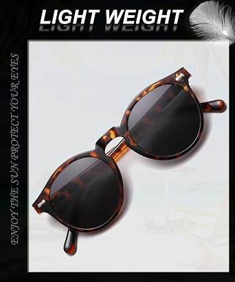 Polarised Round Sunglasses Women Men Retro Classic Acetate Frame Sunglasses UV400 Protection