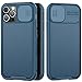 AROYI Funda Compatible con iPhone 12 Pro MAX 6.7 Pulgadas, Tapa Deslizante para la cámara Case - Azul