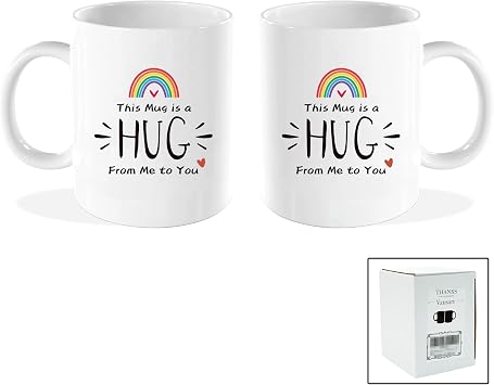 Thinking of You Coffee Mug Gifts for Women, Cute Coffee Mug, Hug Tea Cup, Best Friend Mugs Get Well Soon 11OZ,White