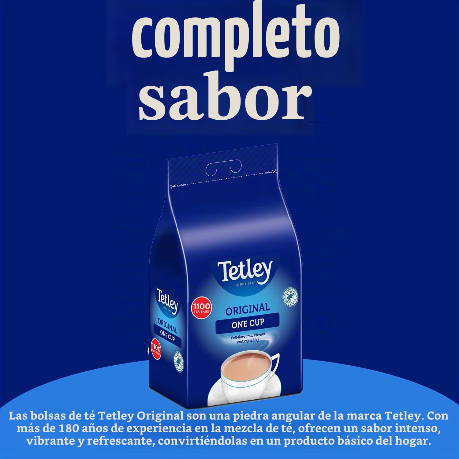 Tetley 1100 Bolsitas de té de una Taza 2.5 kg Caja de 2