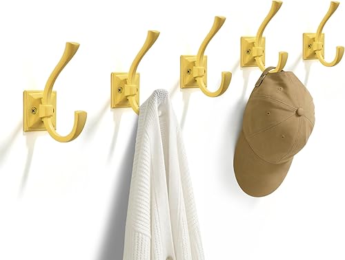 Miniatura 12 de TUNNY Paquete de 10 Ganchos para Colgar Abrigos en la Pared de Diseño Antiguo - Ganchos para Abrigos Negro Mate Gancho para Toallas para Gabinete