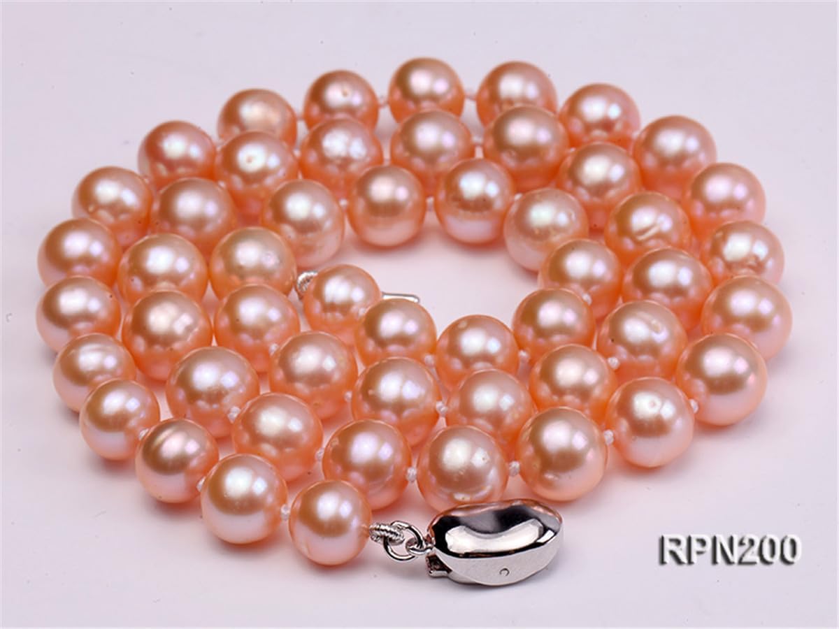8mm Pink Round Freshwater Pearl Necklace for Women 18" Strands