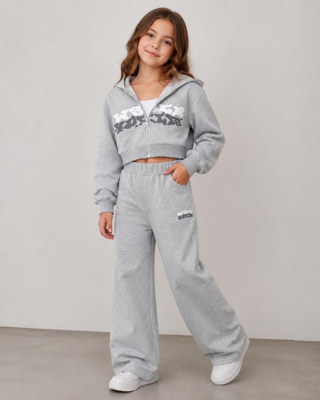 Tween Girls Clothes Sweatshirt + Strap Cami Top + Pants 3 Piece Outfit Set, Size 7-16 Years