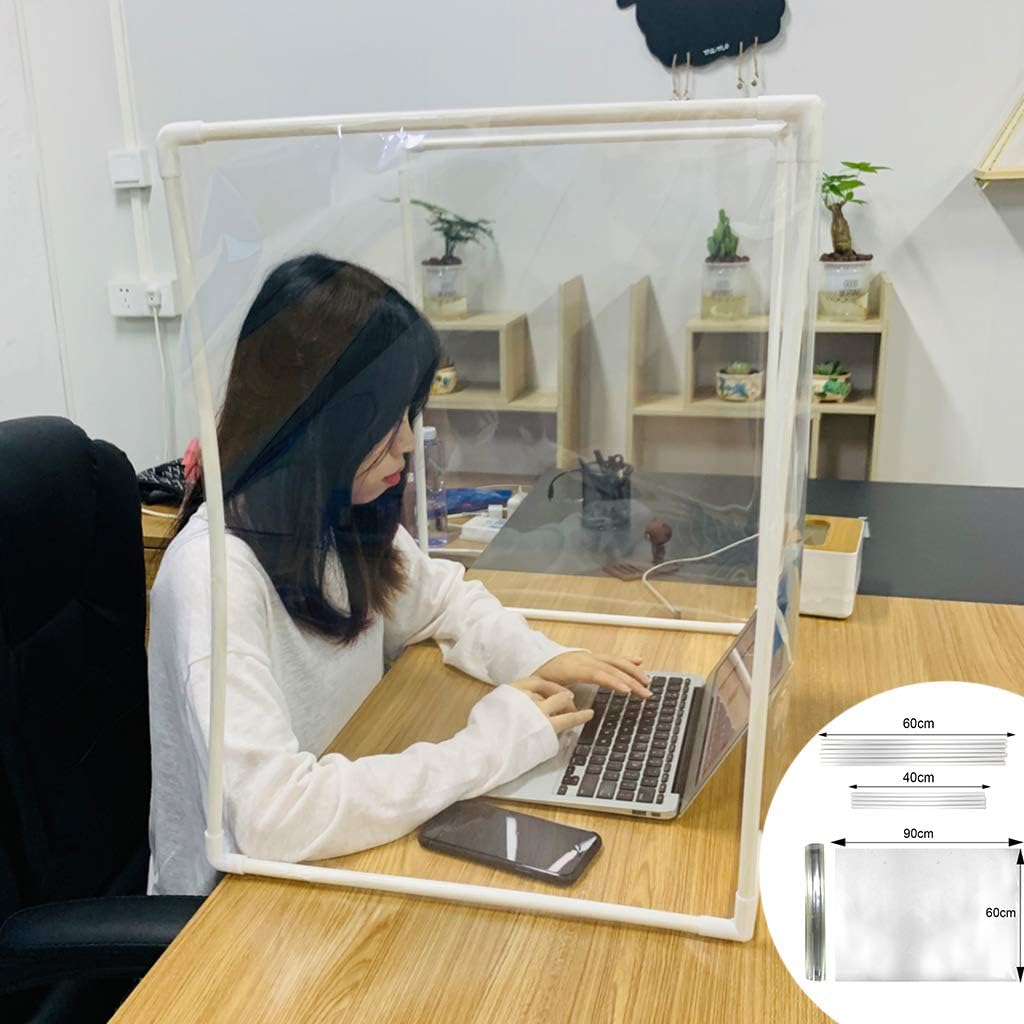 DIY Desk Partition Baffle Screen,Anti-Spray Transparent Isolation Board Protect Anti-Foam Desktop Isolation Cover,Easy to Install (Multicolor) : Office Products