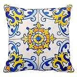yRyDeNjeuj Tradicional portugués azulejo Azulejos Manta Funda de Almohada