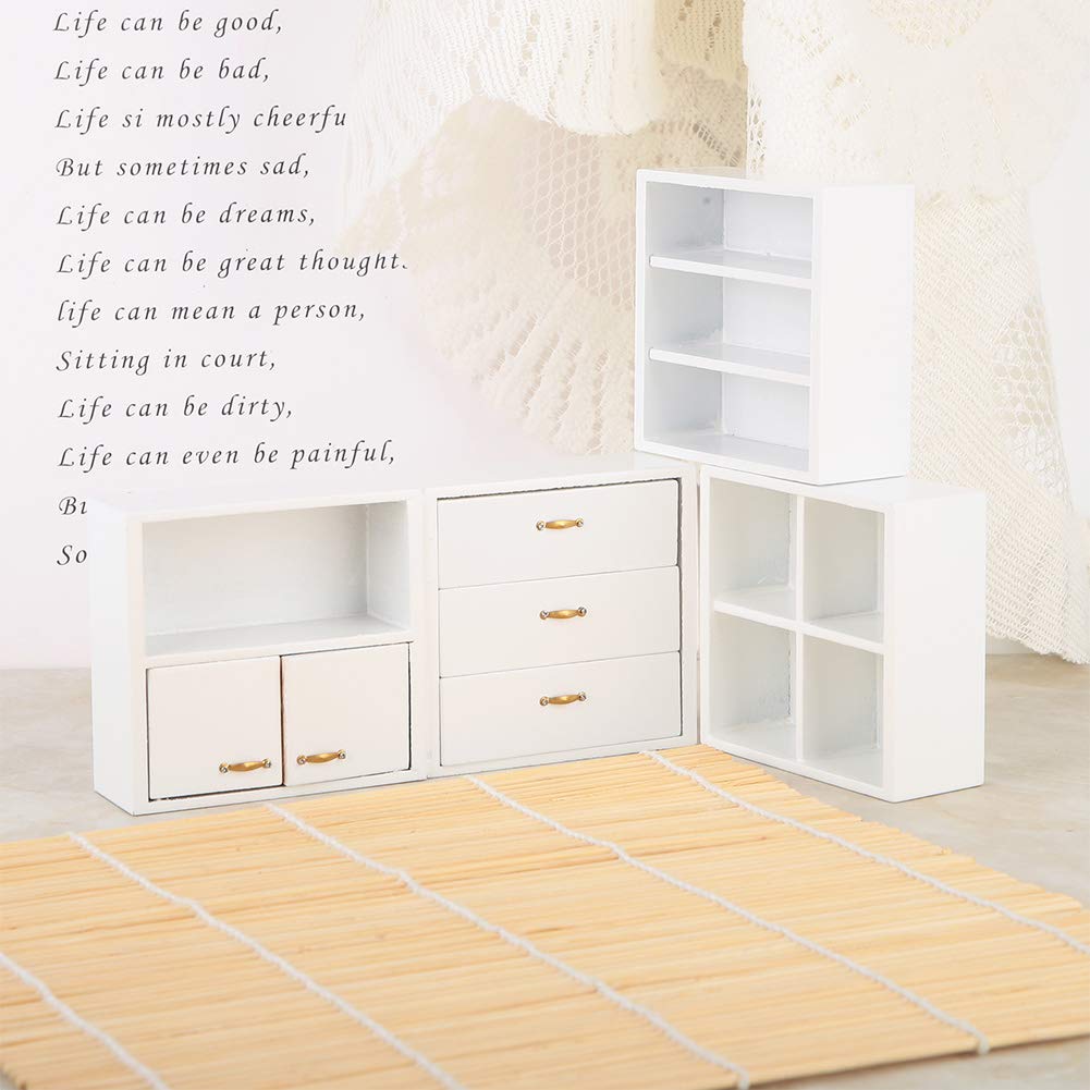 TOPINCN Armadio In Legno Per Casa Delle Bambole – Scala 1:12, Bianco, A Doppia Anta – Accessorio Per Camera Da Letto In Miniatura