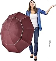 Vista 9 de G4Free Paraguas invertido resistente al viento de 54/62 pulgadas con rayas reflectantes, paraguas de golf grande y compacto para lluvia, 10