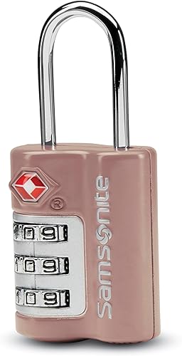 Samsonite Cerradura de combinación de 3 esferas, cerradura de viaje aprobada por la TSA, rosa polvorienta