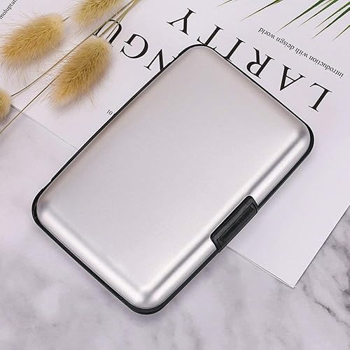 Miniatura 7 de Elfish.- Funda protectora de aluminio contra RFID, para tarjetas de crédito, carcasa rígida para tarjetas de presentación, cartera de metal para