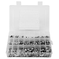 Vista 1 de Oumefar 400 condensadores, 24 valores SMD condensadores electrolíticos de aluminio, kit surtido de condensadores electrolíticos con caja