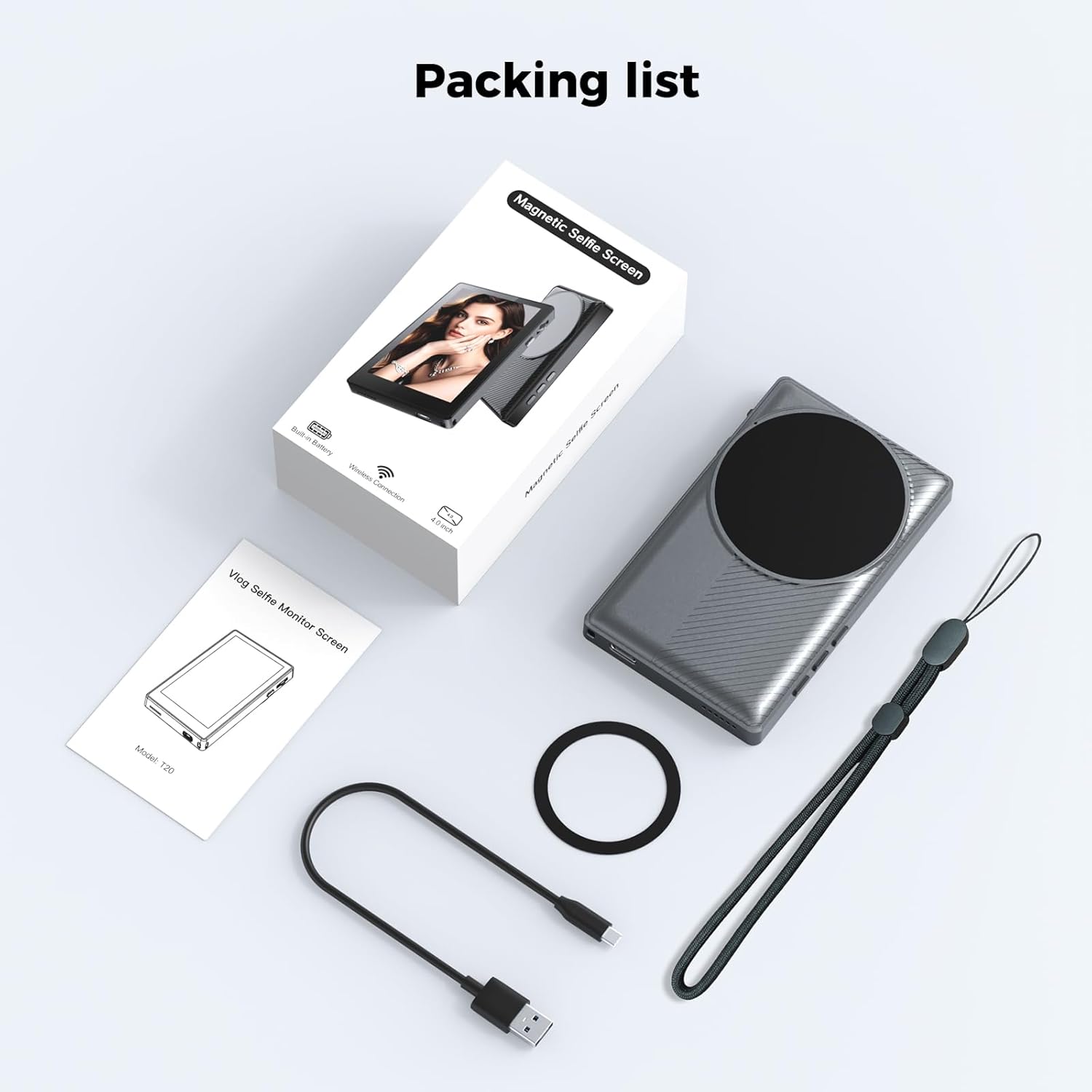 Zoomable Selfie Monitor Screen for iPhone - Magnetic Wireless Back Camera Mirroring 4K 30fps Recording with Speaker 3 Brightness for Selfie Vlog Live Stream (Not for iPhone17 Series & Google Pixel) - Image 9