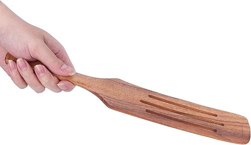 Miniatura 5 de Juego de utensilios de cocina de madera de teca, 5 piezas, espátulas de madera, herramientas de calor con orificio para colgar, para agitar, girar y