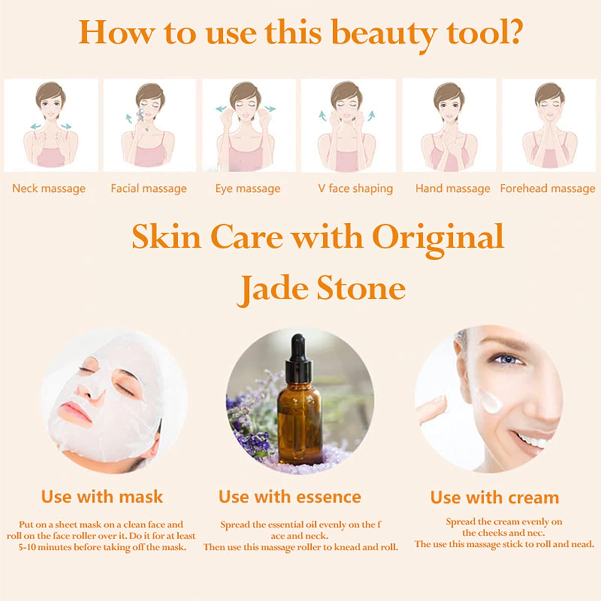 Zureni A7 Electric Face Roller Natural Jade Micro Vibrating Facial Massager Beauty Bar Skin Care Tool for Face Lift Anti-Aging Anti-Wrinkles Skin Tightening (Rose Quartz) 3 61qB5aUNcPS. SL1200