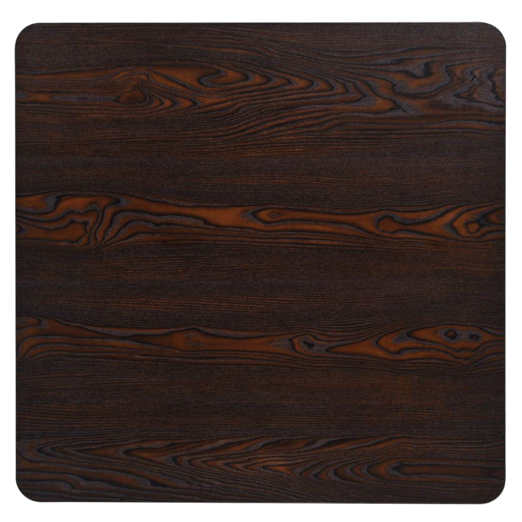 Tavolo da bistrot quadrato, 80 x 80 x 75 cm, elegante tavolo da pranzo in MDF di frassino scuro e robusta gamba in acciaio, tavolino da caffè quadrato per gastronomia, ristorante, caffè e