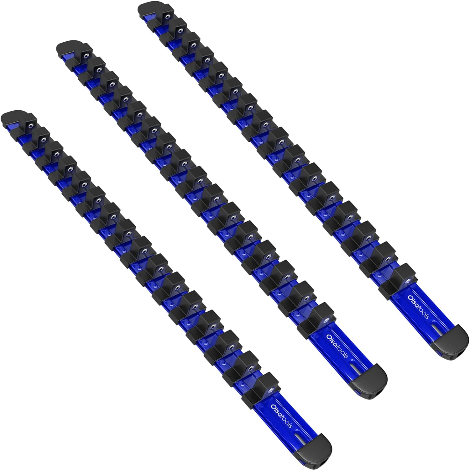 Olsa Tools 3pc Aluminum Socket Organizer Rail