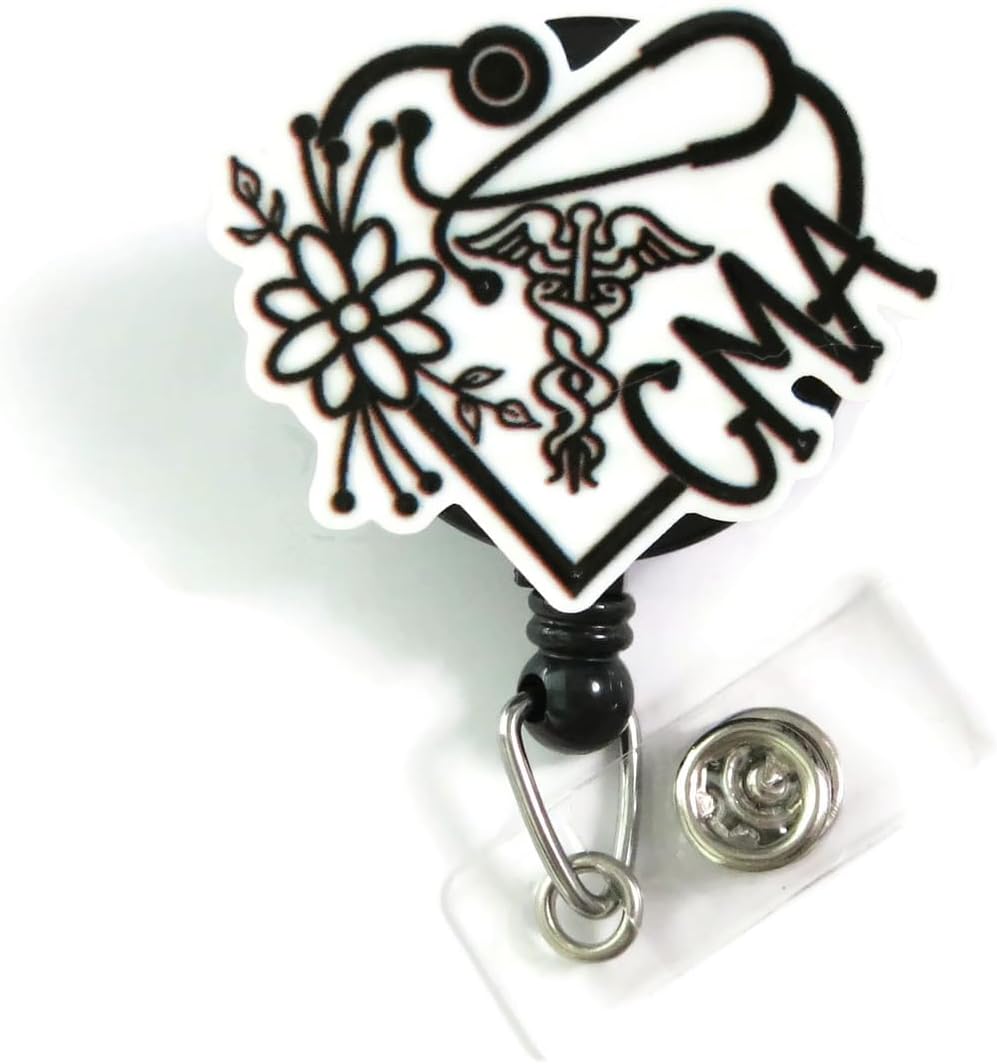 CMA Badge Reel, Certified Medical Assistant Badge ID Holder, Nurse Retractable ID Badge Reel, CMA Graduation Gift, Hospital Badge, Gifts for MA