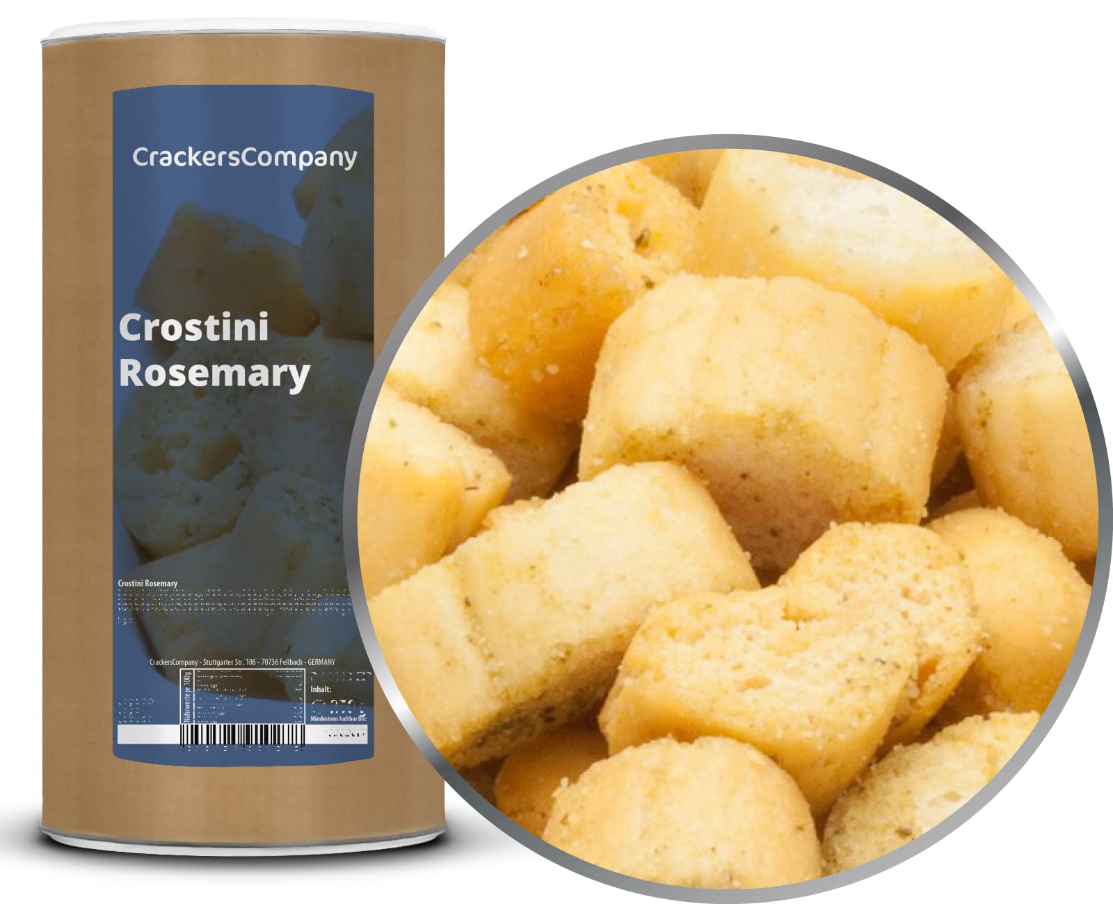 2 x 300g Rosmarin Croutons Semmelwürfel vegetarisch vegan und laktosefrei für Salat Suppe Knabberei