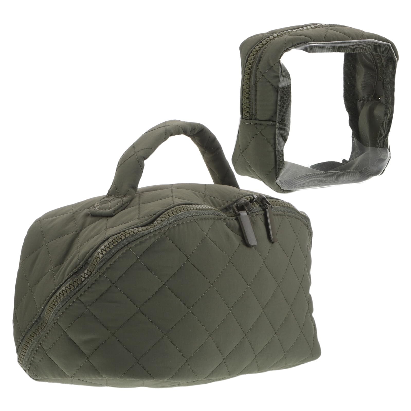 Borsa Cosmetica da Viaggio Portatile Grande Nera con Maniglia | Dacron, Scomparti Multipli e Vano Principale Spazioso, per Trasferte e Weekend