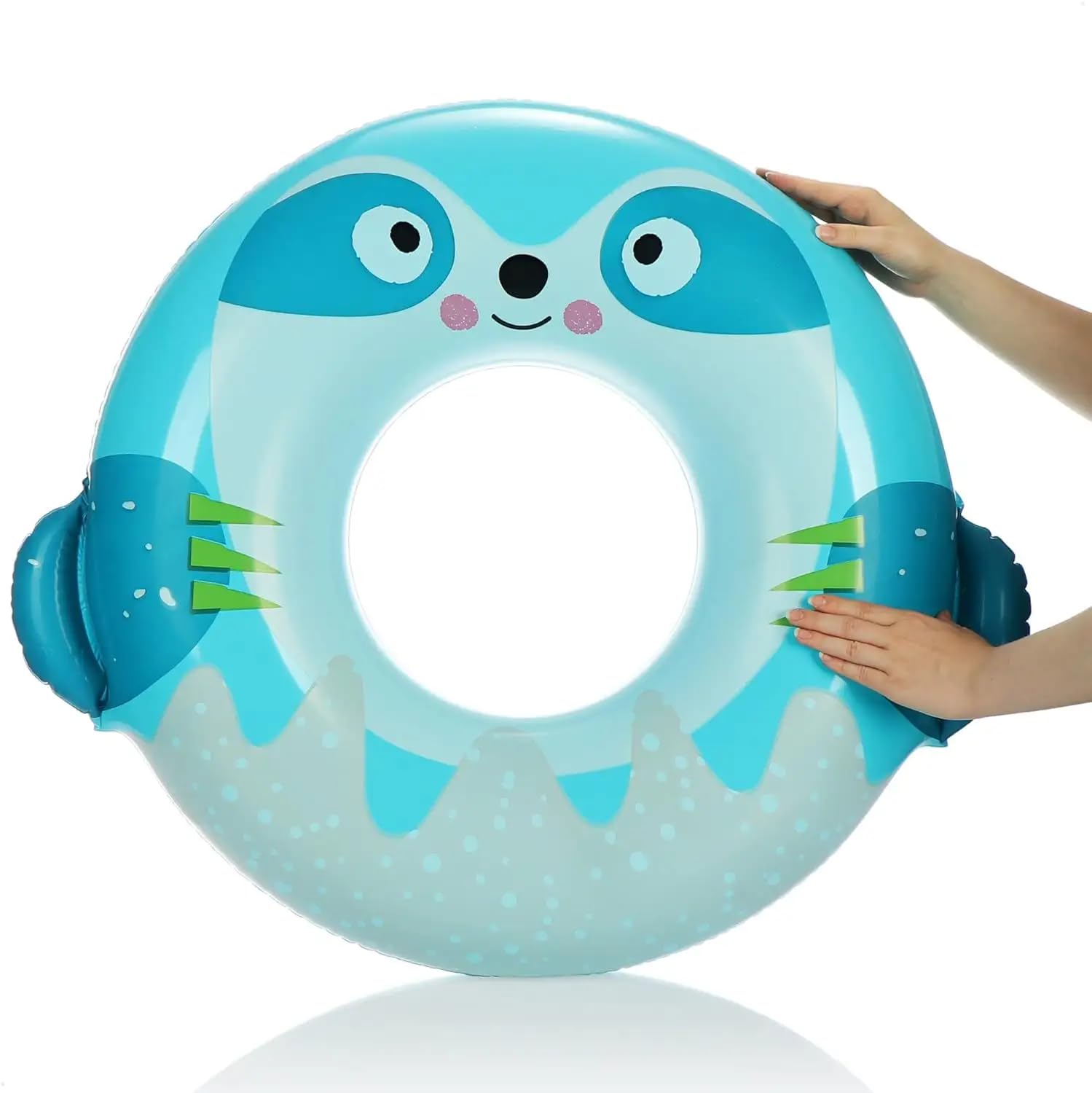 SOLDTRUE Sloth Design Cute Animal Inflatable Swim Tube Ring for Kids, Outdoor Summer Water Fun, Swimming Pool Accessories Assortment 31.5" x 25.6" (80cm x 65cm) (Pack of 1)(as per Available Design) - Image 7 thumbnail