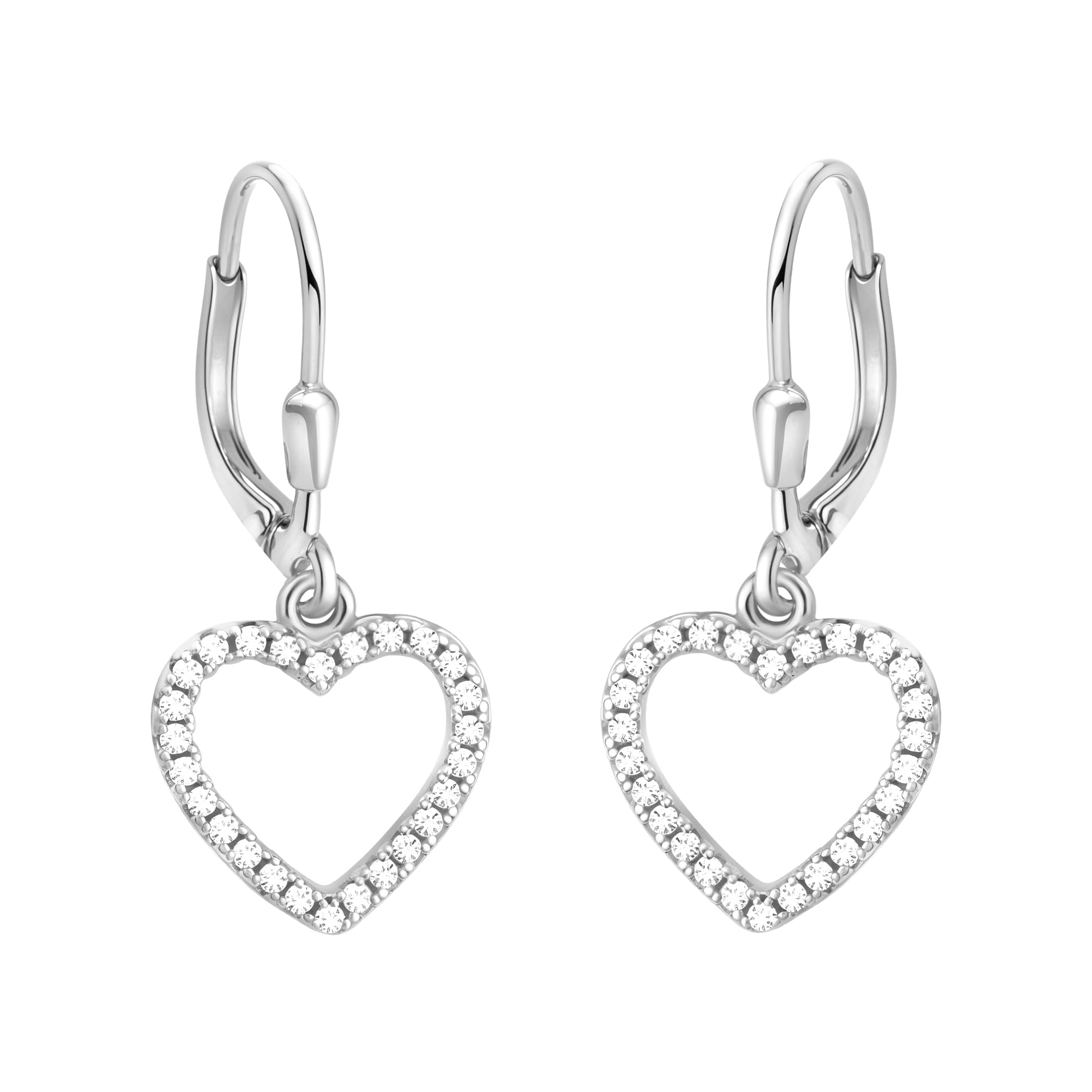 SOFIA MILANI - Orecchini da Donna in Argento 925 - Con Pietra Zircone - Orecchino Pendente a Cuore