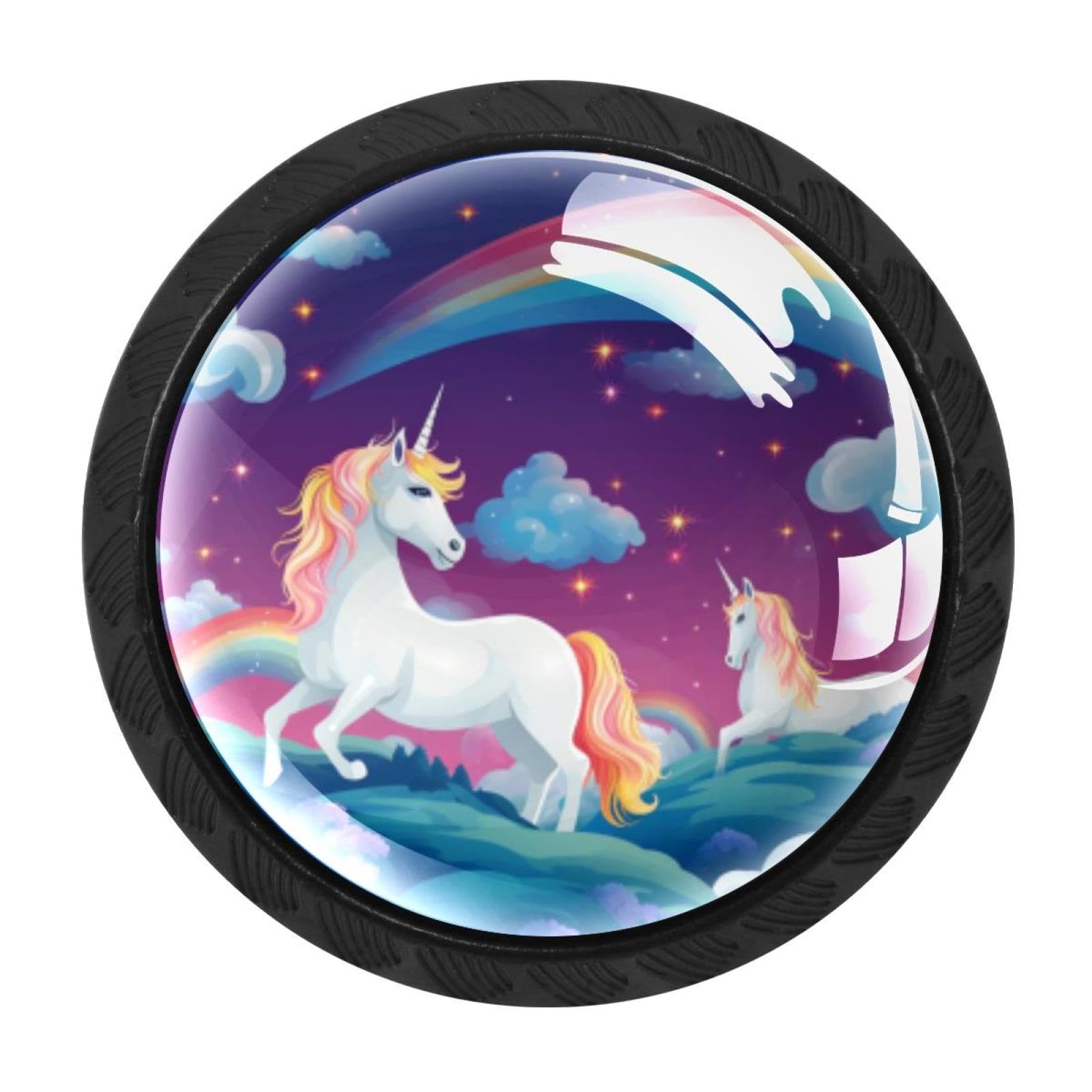 Chenzzzz Multicolored 20 4 Pcs Rainbow Unicorn Crystal Glass Cabinet Knob Drawer Pull Handle For Kitchen Cupboard Dresser Wardrobe Etc
