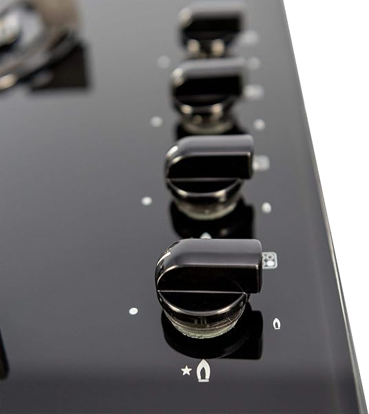 SIA AMZGHG602BL 60cm 4 Burner Gas On Glass Hob In Black With Cast Iron Pan Stands, 2 Years Parts & Labour Guarantee - 5