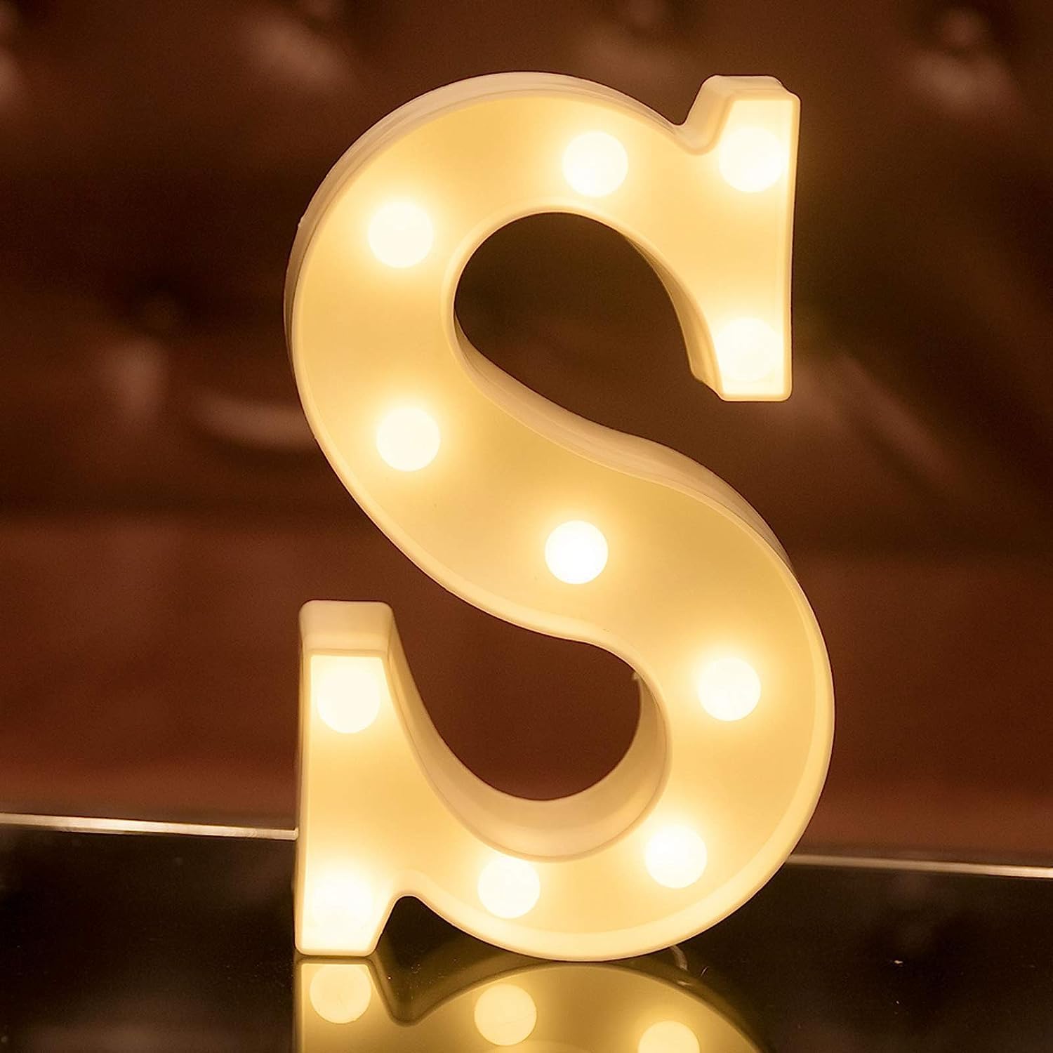 Party Propz S Letter Light - 1Pc Marquee AlphabetLED Light Letters (S), Birthday Name Letters with Lights, S Light Alphabet Room Decor Aesthetic, Kids Room Decoration Items, (Polypropylene, White)