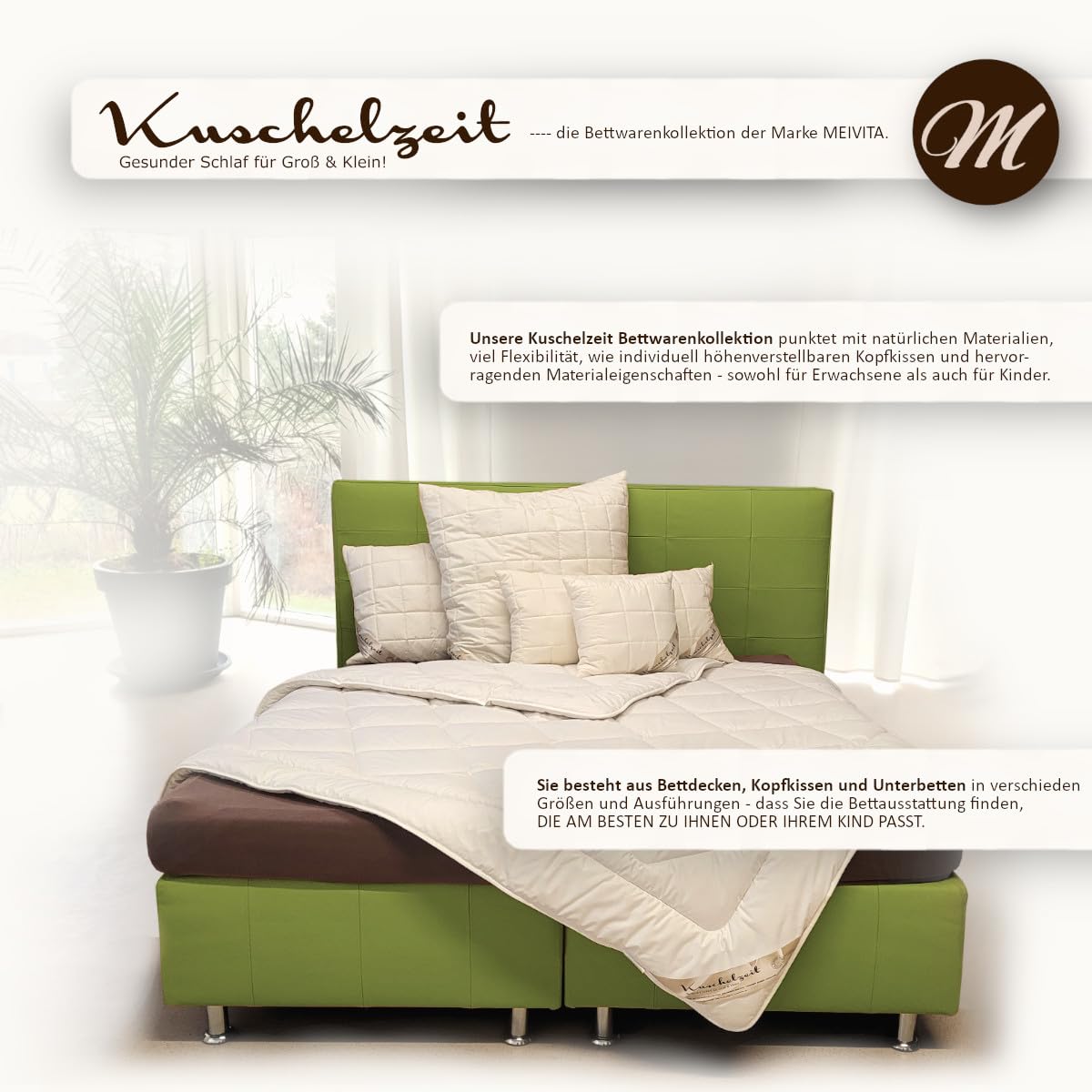 Höhenverstellbares Naturlatex-Flocken Nackenstützkissen in 40x80 cm mit separatem Innen-Kissen und unterstepptem KBA Bezug aus 100% Baumwolle - Made in Germany