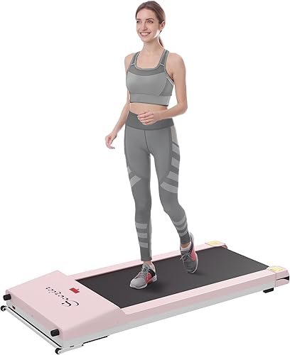 Soozier Caminadora para debajo del escritorio, almohadilla portátil con ruedas plegables, control remoto, pantalla LED, capacidad de peso de 264