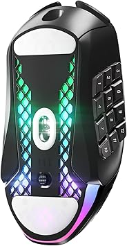 SteelSeries Aerox 9 Wireless Gaming Mouse - Ultra Light MMO/MOBA - 89 g - 18 Programmable Button - USB-C - Bluetooth/2.4GHz - 18000CPI - IP54 Waterproof - PC/Mac