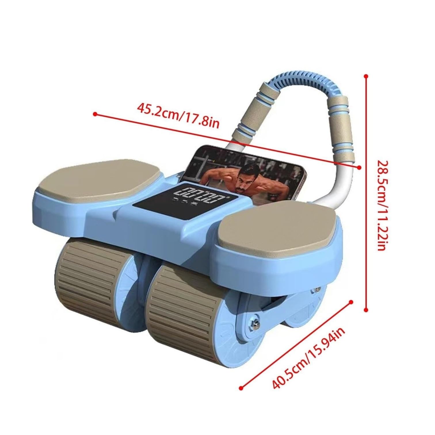 Ab Runde, Automatisches Rückprall-Bauchrad, Bauchroller, Bauchplanken-Rollerrad mit Ellenbogenstütze