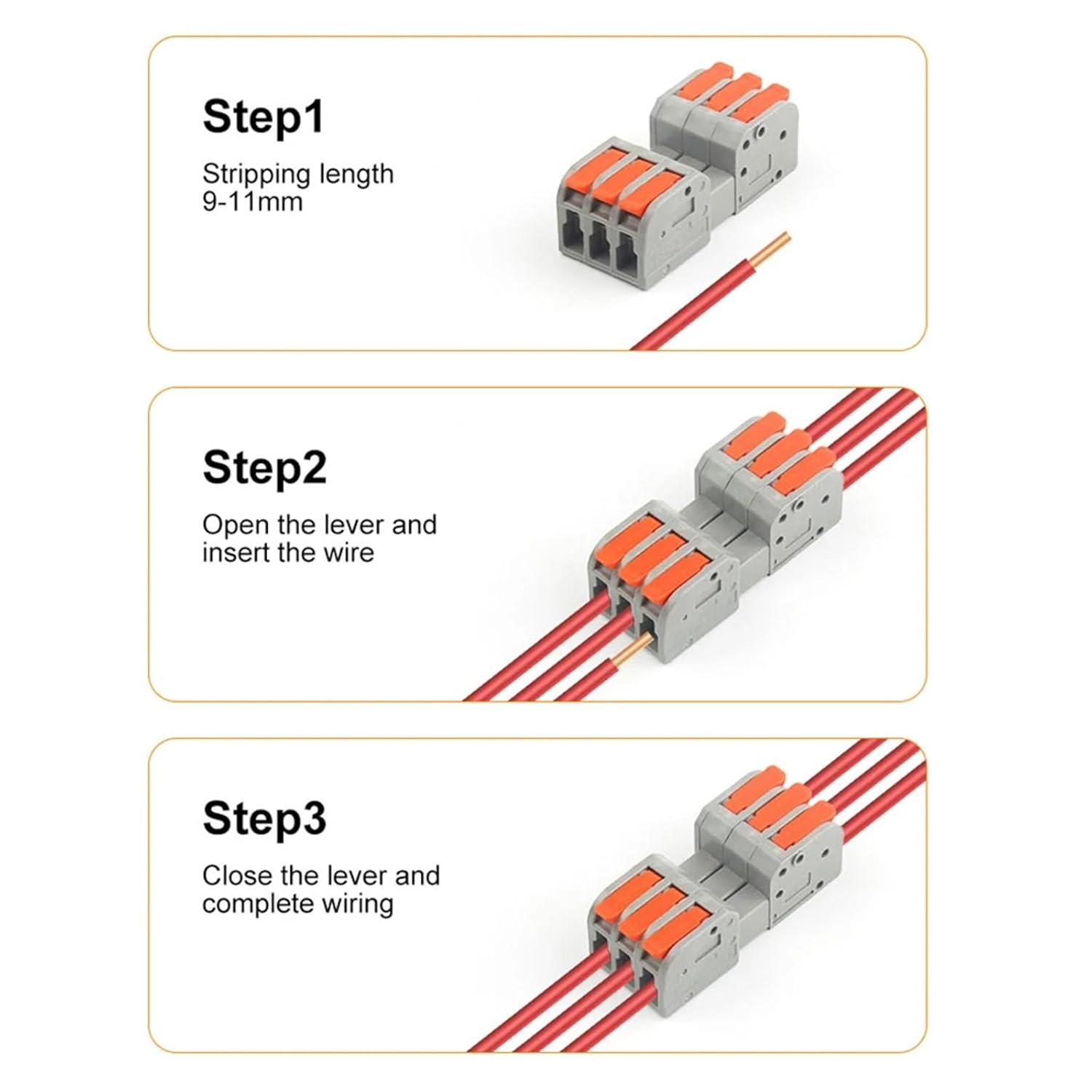 Docking Quick Wire Connector Male Female Universal Compact Push-in Conductor Terminal Block Electrical Wiring Connectors 5Pcs(LT-2604D-1O)