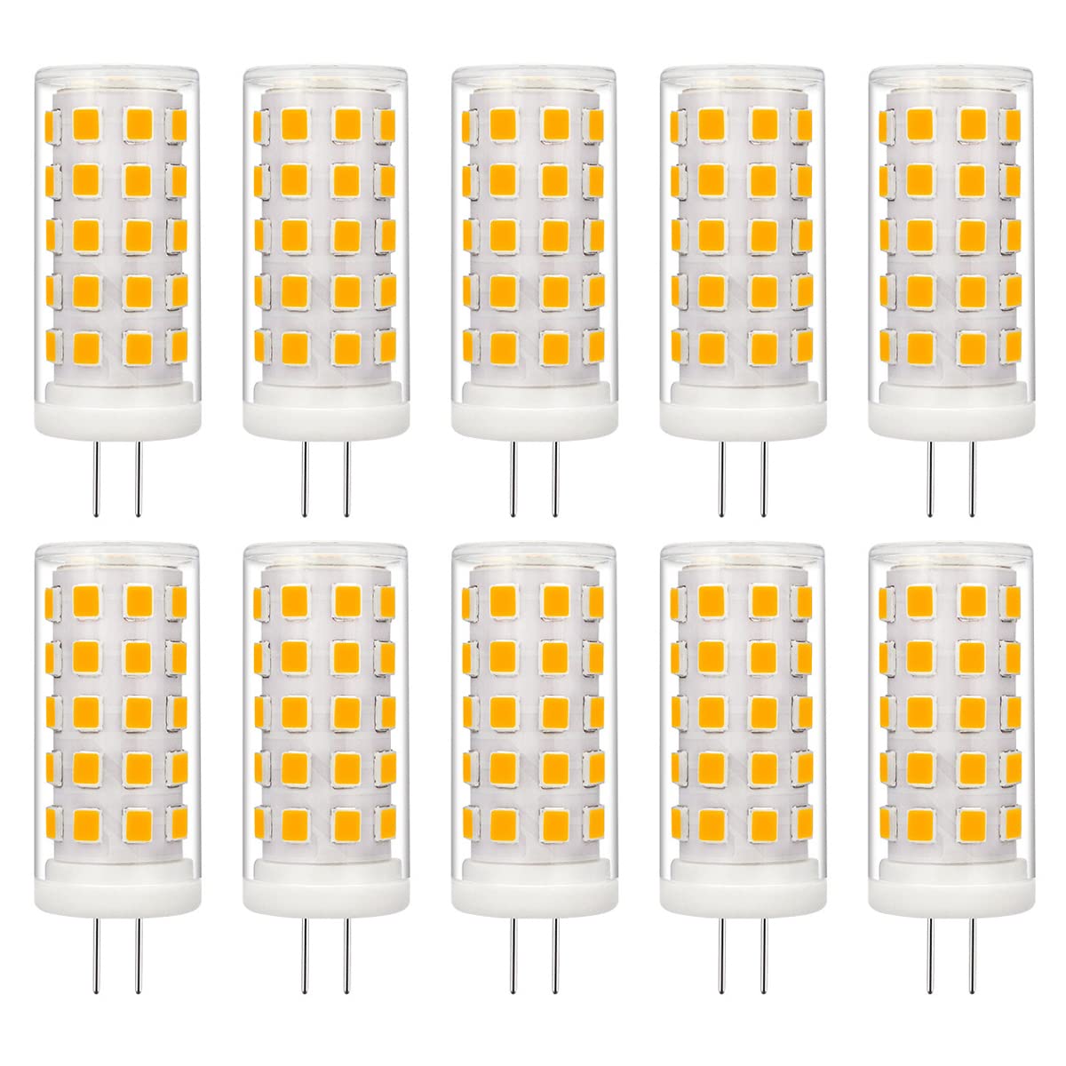RYTM 10-Pack LED Bulbs 4W-400LM 40W Halogen Equivalent G4 Bi-Pin Base Corn Bulb 360 Beam Angle No-Flicker Low