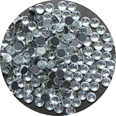 Clear Crystal - DMC Glass Hot Fix Flat Back Iron on Rhinestone Diamante Beads - Premium Quality (SS16-4mm - 200 Nos/Bag) Cover