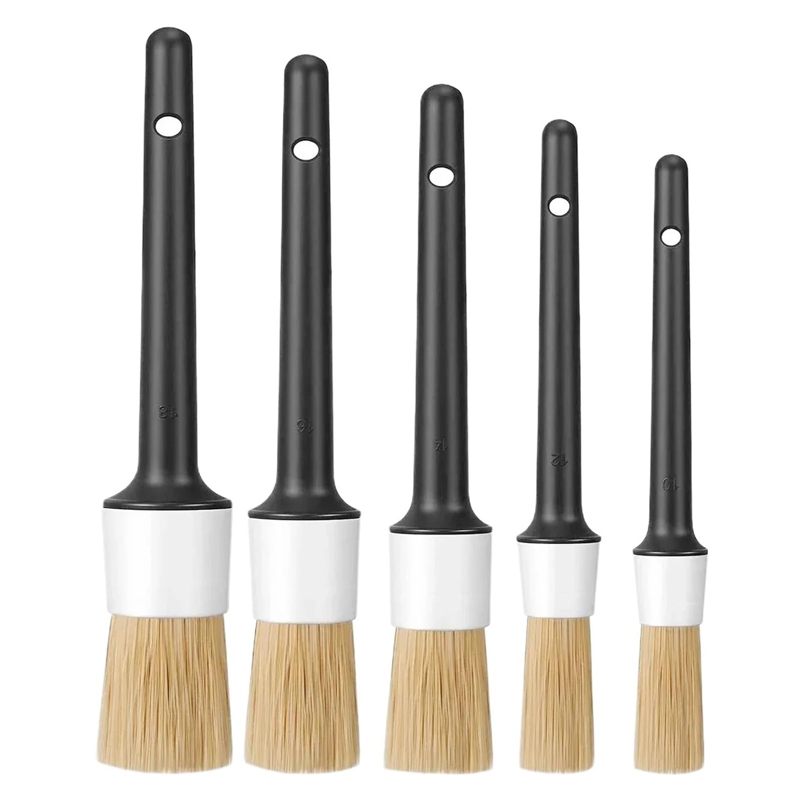 Car Detailing Brush Set Cleaning Brushes Sponges Towels, For Air Vents Rim Dirt Dust Clean Tool Wash Accessories(Brown 5PCS)