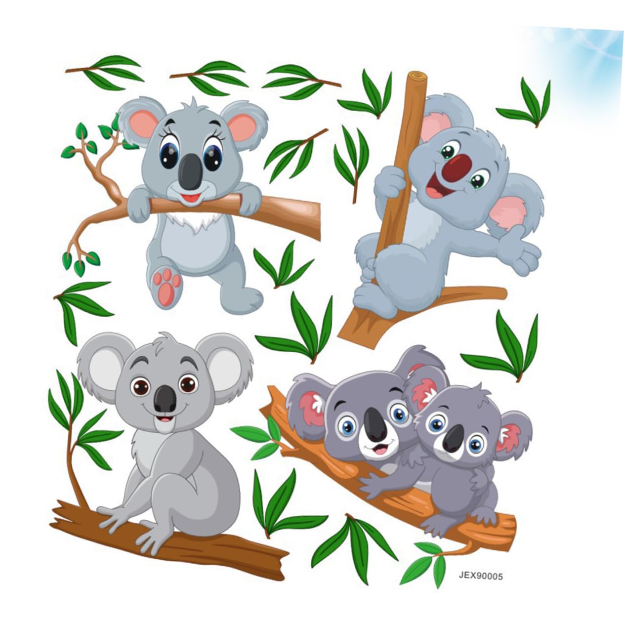 Tofficu 3 Hojas Póster Autoadhesivo de Animales Pared Infantil Ramas PVC Resistente y Lavable Decoración Habitaciones Guarderías