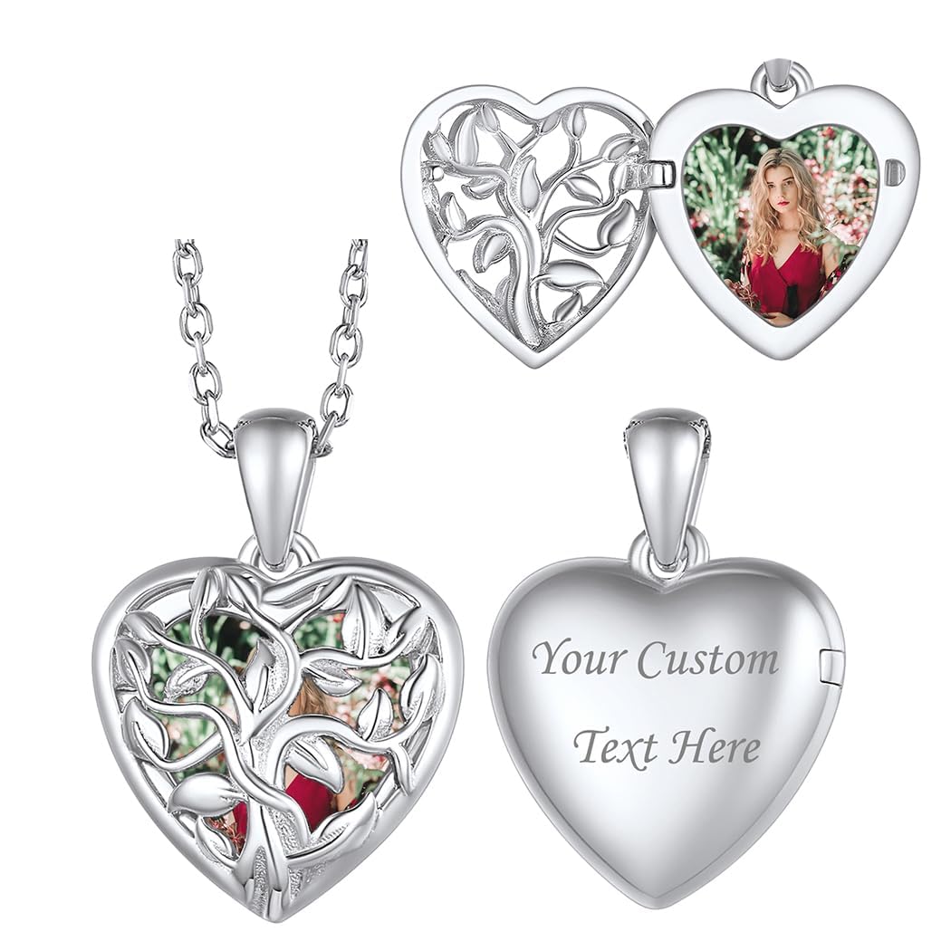 Suplight Collana Personalizzata con Foto a Medaglione Cuore Apribile Collana da Donna Personalizzata Placcato Oro 18K Oro Rosa Confezone Regalo
